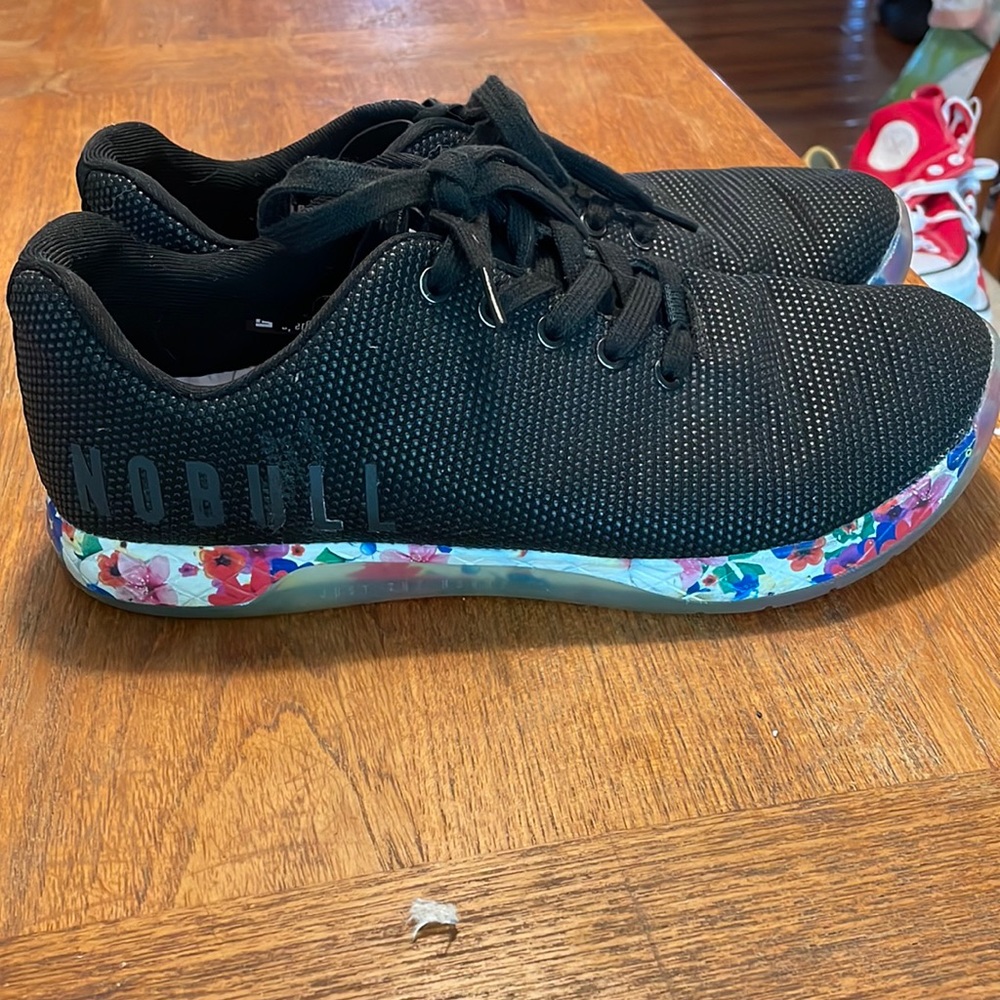Black and floral NO BULL trainers. Womens 12